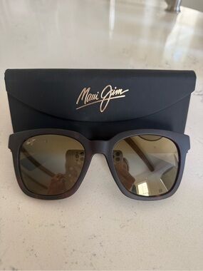 Maui Jim Matte Dark Havana Frame Sunglasses with Brown Gradient Lenses